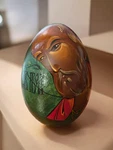 Vintage Russian Lacquer Egg Hand Painted Religious Icon Christ Mstera Signed.... Fixed Price $49.99.