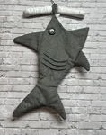 Holiday Time Gray Shark Christmas Stocking W/ Teeth 20IN. Fixed Price $15.00.
