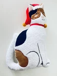 Target Wondershop Christmas 2024 Calico Cat Shaped With Santa Hat Throw Pillow. Fixed Price $20.99.