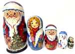 Alkota Russian Genuine Wooden Collectible Santa "christmas!", 7"H. Fixed Price $75.00.