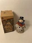 Kirkland Potters Garden Snowman Noel Candle Holder Ceramic Christmas. Fixed Price $24.99.