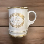 William Sonoma Merry Christmas Coffee Mug Cup White & Gold Nwt. Fixed Price $10.25.