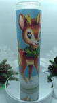 Paula's "like Vintage" Sugar Frosted Pillar Christmas Candle Reindeer. Fixed Price $18.80.