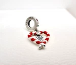 Authentic Pandora #792822C01 Double Candy Cane Heart Christmas Dangle Charm. Fixed Price $44.10.