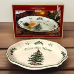 Spode Christmas Tree Bless This Home 11" 7" Oval Platter Tray W/ Box New!. Fixed Price $20.00.