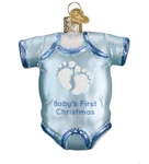 Old World Christmas (32339) Blue Baby One Piece Ornament. Fixed Price $18.99.