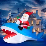 8FT Christmas Inflatable Santa Riding Shark Led Outdoor Yard Holiday Fun Display. Fixed Price $79.99.