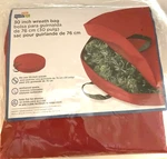 30" Wreath Storage Bag W/ Handles Zipper Honey Can Do SFT-01596 Red. Fixed Price $19.85.