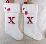 Initial "x" Two White Knit Christmas Stocking Wondershop Brand New With Tag. Fixed Price $17.95.