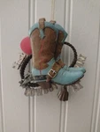 "just Cowboy At Heart" Christmas Ornament Western Boots Ranch Decor. Fixed Price $6.49.