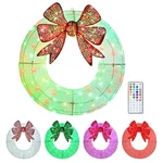 Outsunny 36 In Lighted Christmas Wreath, Holiday Decor With Dual Color Led. Fixed Price $74.99.