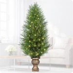 4FT Pre-lit Artificial Cypress Tree Uv-resistant Faux Evergreen For D Cor. Fixed Price $109.99.