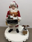 Kurt Adler Fabrich Santa Adopt Shelter Pet Christmas Figure W/ Box. Fixed Price $74.99.