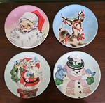 Mr. Christmas 8" Ceramic Plates Set Of 4 Nostalgic Santa Claus, Rudolph & Frosty. Fixed Price $45.99.