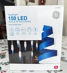 Ge Staybright 150 Led Icicle-style Lights Blue With White Wire Free Shipping. Fixed Price $23.95.
