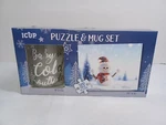 Icup "baby It's Cold Outside" Glass Mug & Snowman Puzzle Gift Set New In Box. Fixed Price $12.99.