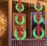 3-PIECE Outdoor Lighted Christmas Wreaths 61" Red Berries Holiday Decoration. Fixed Price $118.00.