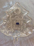 Nova Studio Glass Christmas Tree Serving Platter 13 Displays Fireplace Scene. Fixed Price $15.00.