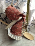 Vintage Handmade Kitchen Witch Cloth Doll Riding Wooden Spoon Cottagecore Gma. Fixed Price $36.00.