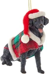 Kurt Adler Black Labrador With Plaid Coat And Santa Hat Christmas Ornament. Fixed Price $16.99.