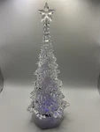 Clear Acrylic Christmas Tree With Changing Color Lights And Glitter 12.5 Inches. Fixed Price $24.99.