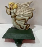 Vintage Midwest Cannon Falls Cast Iron Heavenly Angels Harp Stocking Hanger. Fixed Price $26.40.