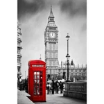 Box Red Telephone Booth & Big Ben London, Uk D1 Wood Frame Canvas Painting.. Fixed Price $104.94.