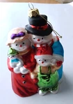 Adorable Christmas Ornament Snowman Family Mom Dad Boy Baby 6 Inch Blown Glass. Fixed Price $15.00.