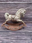 Carousel Ceramic White Rocking Horse 9 X11 With Floral Design. Fixed Price $16.00.