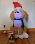 Christmas Beagle Dog Santa Hat 3.5' Airblown Inflatable Light Gemmy Holiday Time. Fixed Price $38.24.