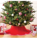 Christmas Tree Stand Collar With Scalloped Satin Edge Red/pink - Wondershop. Fixed Price $29.99.