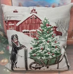 St. Nicolas Square Dog & Tree Holiday Christmas Decoration Pillow. Fixed Price $18.39.