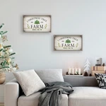Northlight Gray White Farm Fresh Christmas Trees Wooden Tray Hanging Signs 21". Fixed Price $44.09.