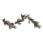 Northlight 70" Bells Berry Pine Cone Frost Frocked Artificial Christmas Garland. Fixed Price $73.07.