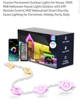 Fussion 150FT Permanent Outdoor Rgb Led Lights IP67 App/remote/voice Eave. Fixed Price $109.00.