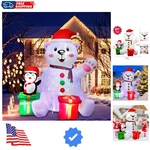 6 Ft Christmas Inflatables Outdoor Decorations, Led Light Up Polar Bear And P.... Fixed Price $61.59.