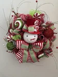 Christmas Candy Snowman Wreath. Fixed Price $40.00.