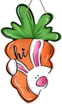 Deroro Easter Carrot Bunny Hi Front Door Sign, Cute Rabbit Wood Hanger Outd. Fixed Price $10.19.