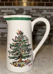 Spode Ceramic Pitcher Christmas Tree Gift 32 Oz Tele-flora 7 Tall. Fixed Price $13.95.