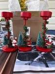 Daomong Christmas Tealight Candle Holders Set Of 3 Red Santa Snowman. Fixed Price $20.24.
