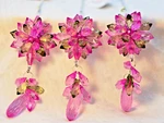 Set Of 3 Raz Imports Pink & Purple Crystal Beaded Holiday Garland Ornament 6". Fixed Price $50.00.