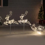 Northlight Led Lighted Icy Reindeer And Sleigh Christmas Yard Decoration - 5.5'. Fixed Price $144.49.