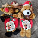 Santas Best Christmas Puppet Lot Of 2 Dog Moose Deer Hanging Stocking Rennoc. Fixed Price $49.99.