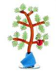 Snoopy Glass Tabletop Tree, 3 Pieces, Brown, By Ruz. Fixed Price $34.00.