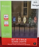 New! Christmas Led Multicolor Pathway Stake Lights Marker Set Of 5 Bulbs. Fixed Price $38.98.