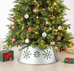 Glitzhome Diecut Metal Tree Collar With Light String Stand Cover Snowflake. Fixed Price $48.99.