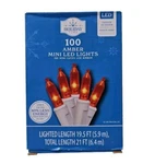 Holiday Time 100 Count Amber Led Mini Christmas Lights, With White Wire, 21 Feet. Fixed Price $9.89.