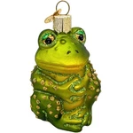 Old World Christmas Sitting Frog 3.5" Blown Glass Glitter Ornament Owc 12221. Fixed Price $17.99.