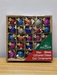Kurt Adler 20MM (.75") Miniature Glitter Glass Ball Ornaments, 25-PIECE Box. Fixed Price $13.95.