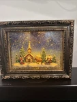 Raz Imports Lighted Glitter Christmas Scene Carolers, Horses Picture Frame Video. Fixed Price $45.00.